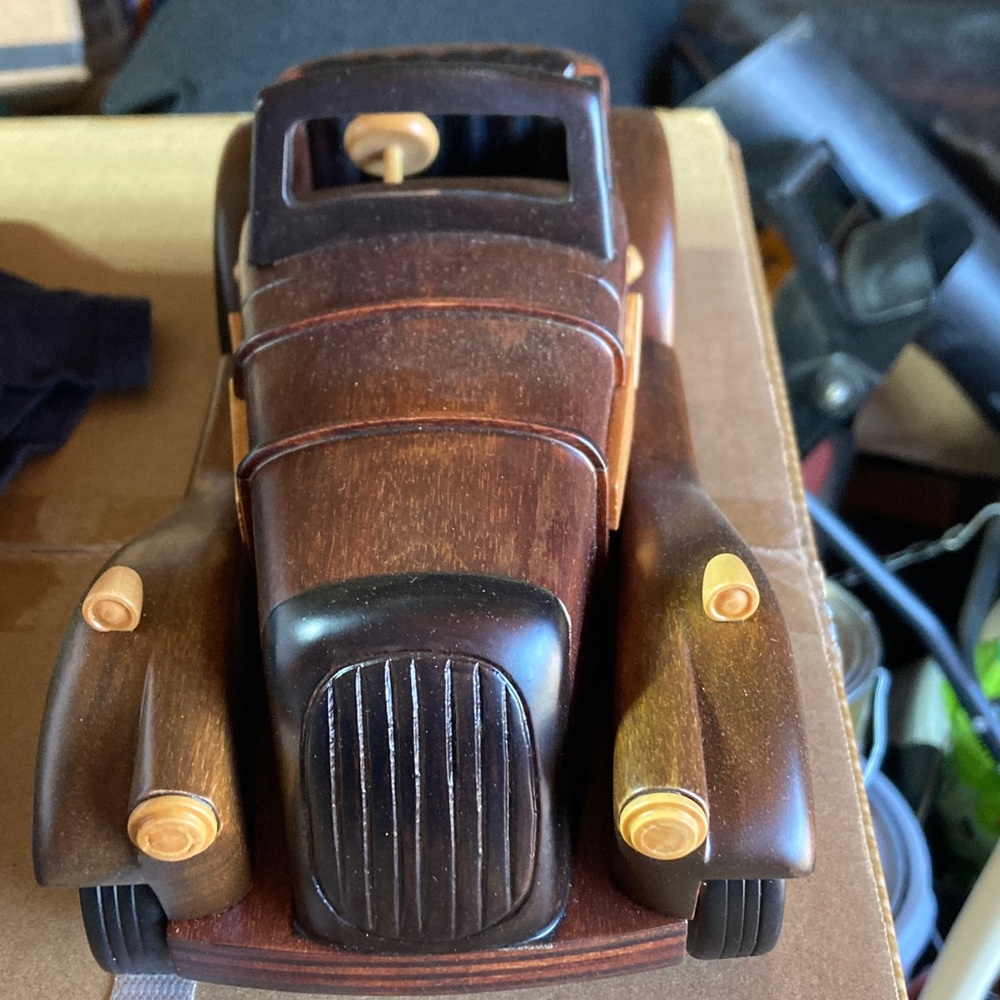 Sourced overseas
Real Wooden Vintage Car Model - Brown and Tan